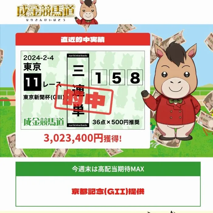 競馬予想サイト「成金競馬道」サイトイメージ